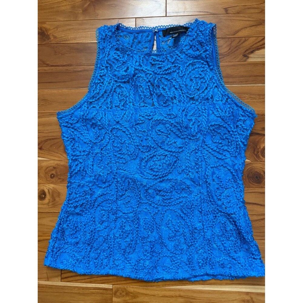 White House Black Market Cobalt Blue Sleeveless Crochet Top